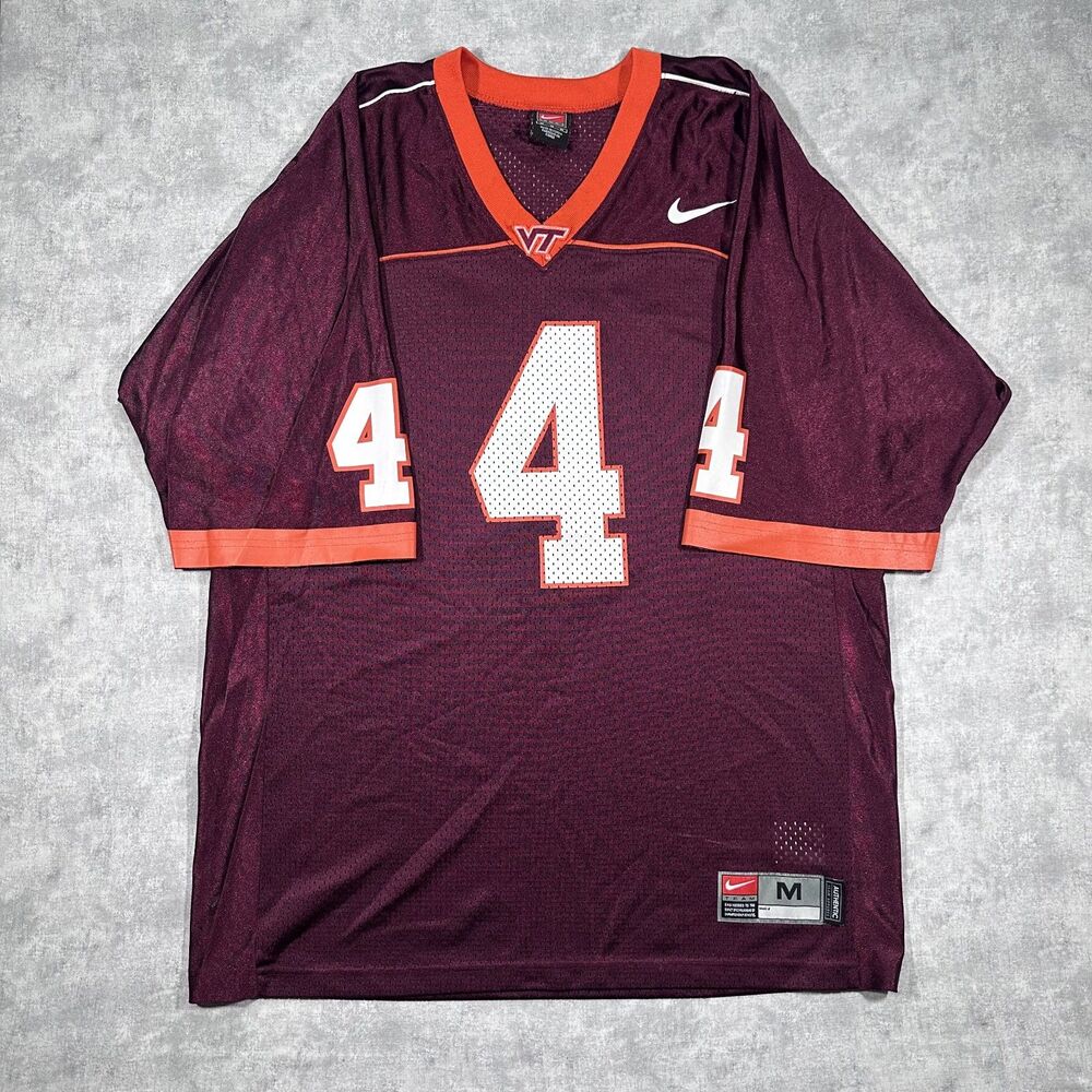 Vintage 90s Nike Virginia Tech Hokies Adult Medium #4 Maroon Orange Jersey